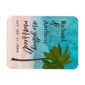 Magnet Flexible Ocean Beach Palm Tree Mariage Enregistrer La Date (Horizontal)