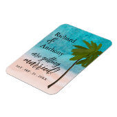 Magnet Flexible Ocean Beach Palm Tree Mariage Enregistrer La Date (Côté Gauche)