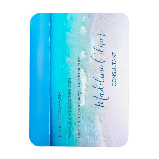 Magnet Flexible Ocean Wave Beach Blue Scene Moderne (Vertical)