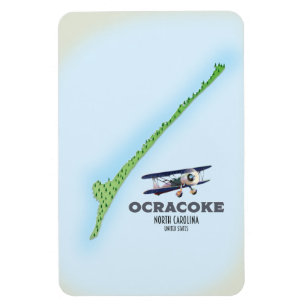 Magnet Flexible Ocracoke Caroline du Nord États-Unis carte