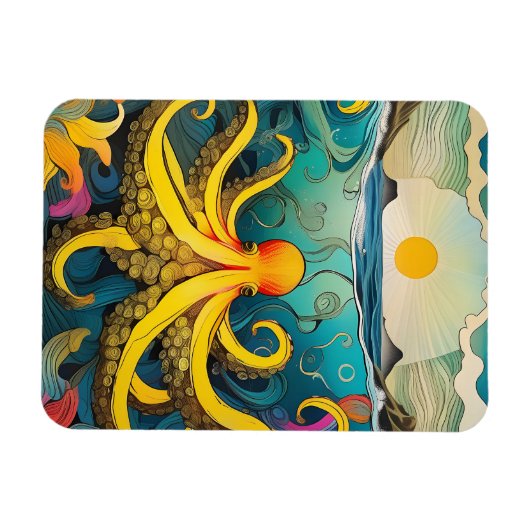 Magnet Flexible Octopus jaune (Horizontal)