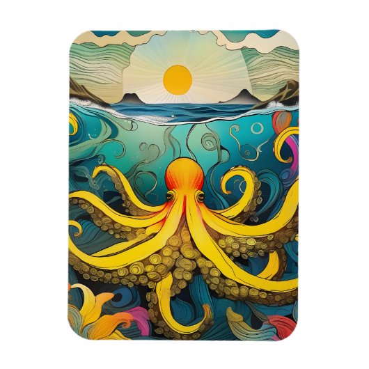 Magnet Flexible Octopus jaune (Vertical)