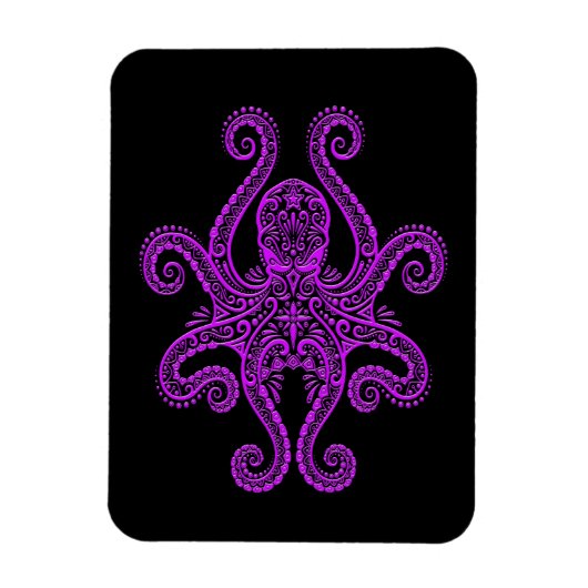 Magnet Flexible Octopus violet complexe sur noir (Vertical)