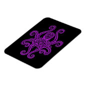 Magnet Flexible Octopus violet complexe sur noir (Côté Gauche)