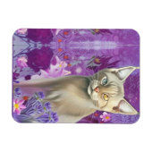 Magnet Flexible Odd Eyed Siamese Kitten en rose (Horizontal)