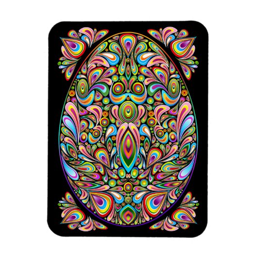 Magnet Flexible Œuf de Pâques Design Psychédélique (Vertical)