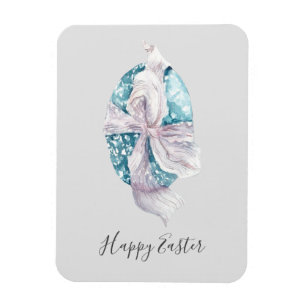 Magnet Flexible Œuf de Pâques enveloppé de ruban aquarelle