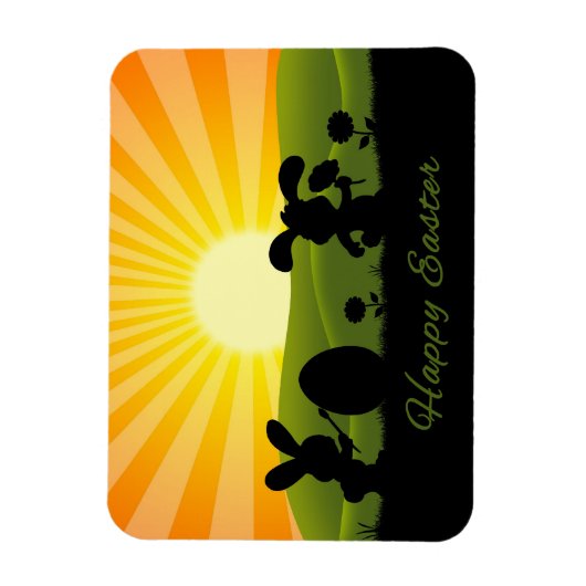 Magnet Flexible Oeuf de peinture de lapin de Pâques mignon (Vertical)