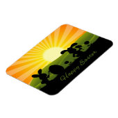 Magnet Flexible Oeuf de peinture de lapin de Pâques mignon (Côté Gauche)