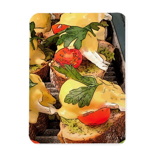 Magnet Flexible Oeufs pochés avec Avocado sur toast (Vertical)