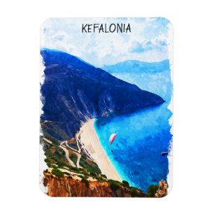 Magnet Flexible Oeuvre Extraordinaire Kefalonia Greece Watercolor
