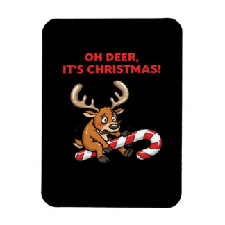 Magnet Flexible Oh Deer Its Christmas Stressed Reindeer With Sweet