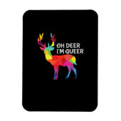 Magnet Flexible Oh Deer Queer Funny Pun LGBT Pride Design (Vertical)