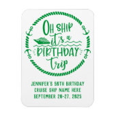 Magnet Flexible Oh Navire Anniversaire Voyage Porte de croisière (Vertical)