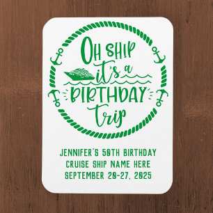 Magnet Flexible Oh Navire Anniversaire Voyage Porte de croisière
