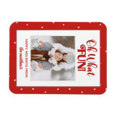 Magnet Flexible Oh What Fun Cute Script Photo Carte de Noël (Horizontal)
