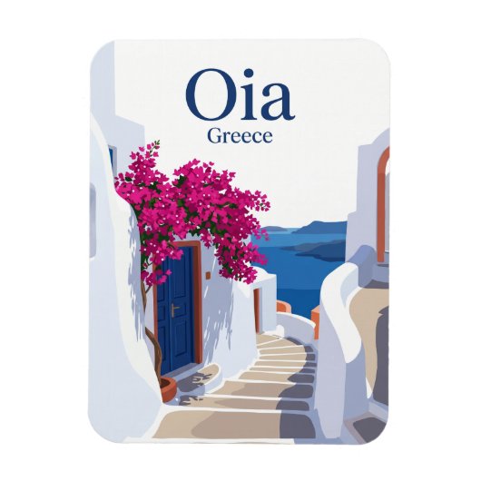Magnet Flexible Oia Rue latérale Grèce (Vertical)