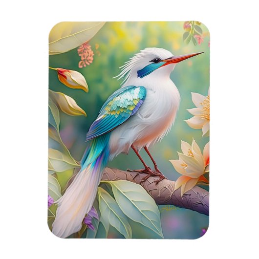 Magnet Flexible Oiseau de fantaisie à aile de sarcelle iridescente (Vertical)
