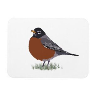 Magnet Flexible Oiseau dessiné par Digital rouge de Robin