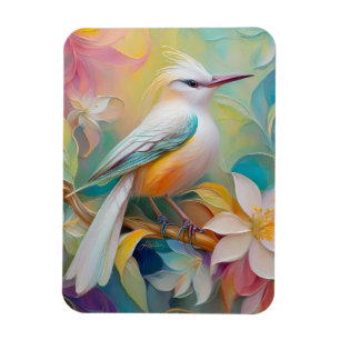 Magnet Flexible Oiseau Fantastique à Dos Doré Touffu