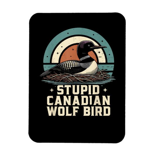 Magnet Flexible Oiseau loup canadien stupide  (Vertical)