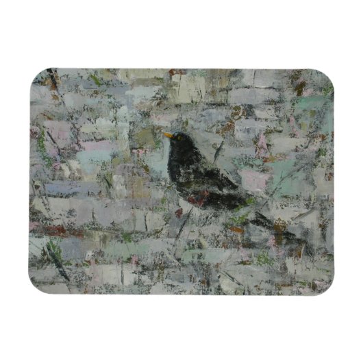 Magnet Flexible Oiseau noir dans l'arbre (Horizontal)