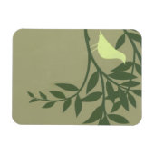 Magnet Flexible Oiseau vert perché sur une branche verte (Horizontal)