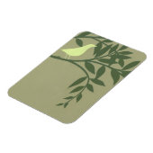 Magnet Flexible Oiseau vert perché sur une branche verte (Côté Gauche)