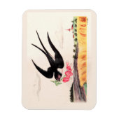 Magnet Flexible Oiseau Volant Avec Fleurs (Vertical)