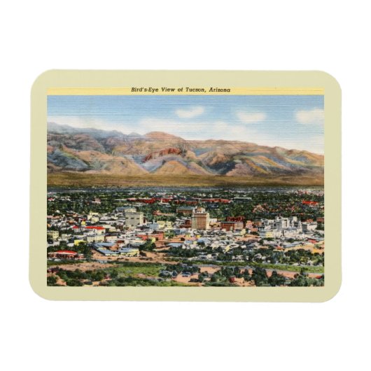 Magnet Flexible Oiseau's Eye View Tucson, Arizona Vintage (Horizontal)