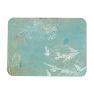 Magnet Flexible Oiseaux blancs volant par le ciel bleu