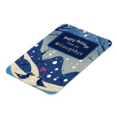 Magnet Flexible Oiseaux bleus d'hiver Noël Salutations de Noël (Côté Gauche)