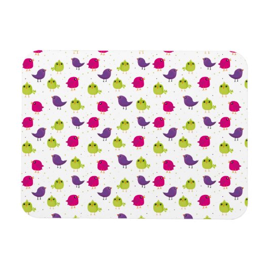 Magnet Flexible Oiseaux colorés mignons (Horizontal)