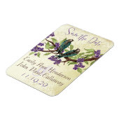 Magnet Flexible Oiseaux d'amour sarcelle Fleurs de cerisier violet (Côté Gauche)