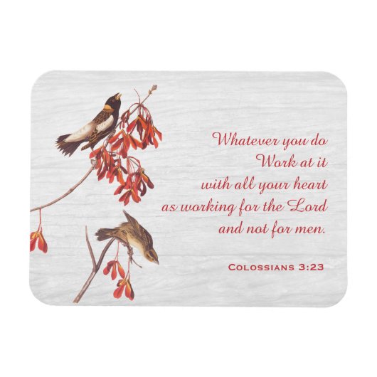 Magnet Flexible Oiseaux de bruissement de riz et versets (Horizontal)