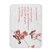 Magnet Flexible Oiseaux de bruissement de riz et versets (Vertical)