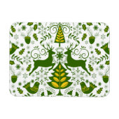 Magnet Flexible Oiseaux de cerfs en fleurs de Noël or (Horizontal)