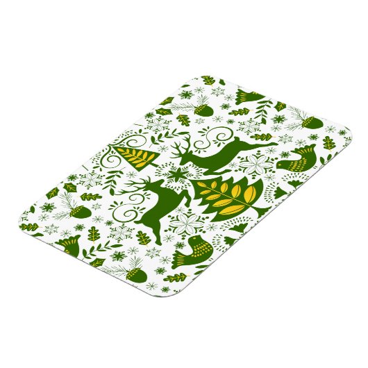 Magnet Flexible Oiseaux de cerfs en fleurs de Noël or (Côté Gauche)