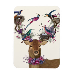 Magnet Flexible Oiseaux de cerfs, nids d'oiseaux tropicaux