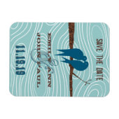 Magnet Flexible Oiseaux de l'amour mignons embrassant sarcelle ass (Horizontal)
