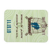 Magnet Flexible Oiseaux de l'amour mignons sarcelle s'embrassant d (Horizontal)