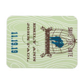 Magnet Flexible Oiseaux de l'amour mignons sarcelle s'embrassant d (Horizontal)