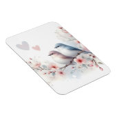 Magnet Flexible Oiseaux de l'amour romantique Branche de fleurs de (Côté Droit)