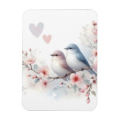 Magnet Flexible Oiseaux de l'amour romantique Branche de fleurs de (Vertical)