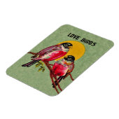 Magnet Flexible Oiseaux de l'amour vintage Soleil (Côté Gauche)