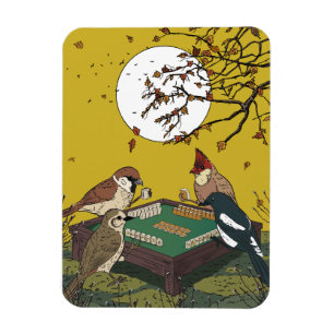 Magnet Flexible Oiseaux de Mahjong jouant au jeu