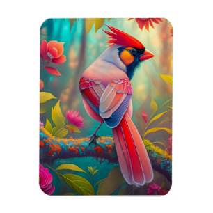Magnet Flexible Oiseaux Fantastiques Cardinal Mâle