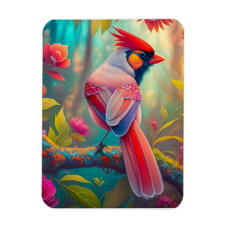 Magnet Flexible Oiseaux Fantastiques Cardinal Mâle