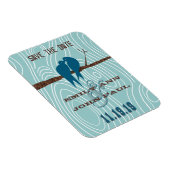 Magnet Flexible Oiseaux mignons verts bleus s'embrassant assis dan (Côté Droit)