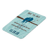 Magnet Flexible Oiseaux mignons verts bleus s'embrassant assis dan (Côté Gauche)